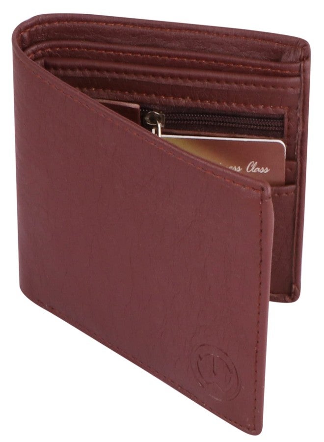 TnW Men's Artificial Leather Wallet with Detachable Card Holder (Brown) - Image 1